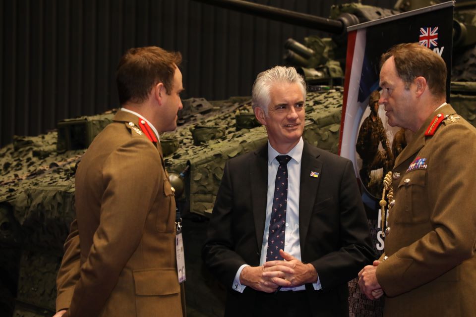 With the @BritishArmy resuming field training on Ajax, and 15,000kms clocked up on reliability growth trials, the programme is back on track. Defence Minister @jcartlidgemp and @ArmyCGS met with Army personnel at #DSEI23 to discuss Ajax’s positive progress.