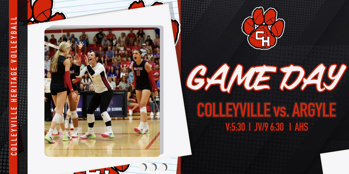 VB_CHHS's tweet photo. It’s GAME DAY!!!  CHVB travels to Argyle TONIGHT to take on the Eagles.  The varsity will start the night at 5:30!  Come out and support Panther Volleyball 

❤️🐾🏐 https://t.co/As6977kM8I