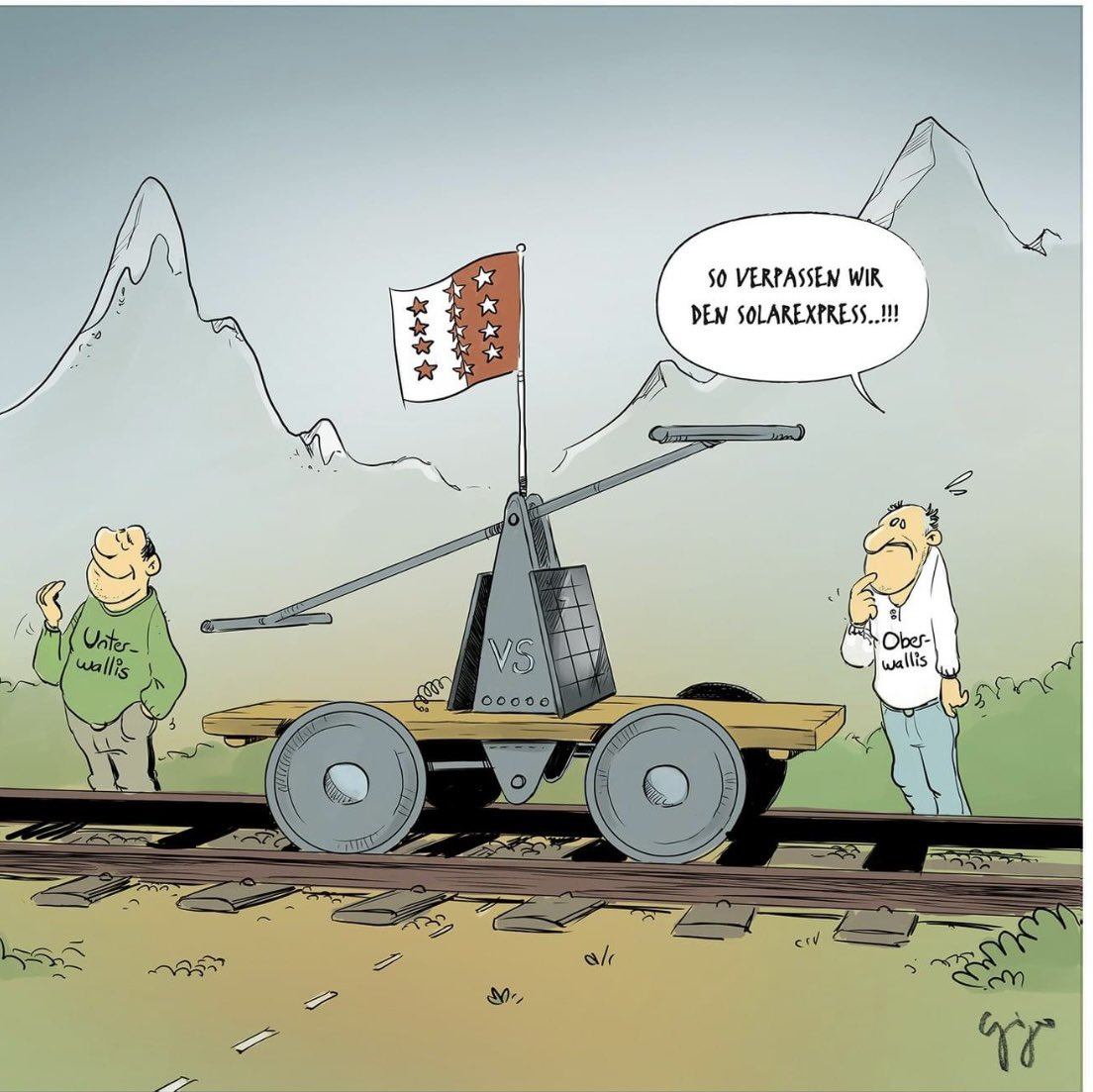 rebeccaschuepfe's tweet photo. Da können jetzt alle kommen und etwas anderes behaupten. Gilt aber nicht. Denn wir haben eindeutig den besten Cartoonisten der Schweiz @gigalcartoons - allesamt weltklasse! @walliserbote https://t.co/NydTfmtI9W