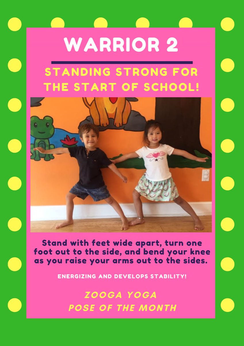 Zoogayoga's tweet photo. We see you weekday warriors and happy friday! Check out our September #Yoga #PoseOfTheMonth the #Warrior2! #BackToSchool #KidsYoga #Yogi #KidsYogaFun #POTM https://t.co/4q4GHRVyRc