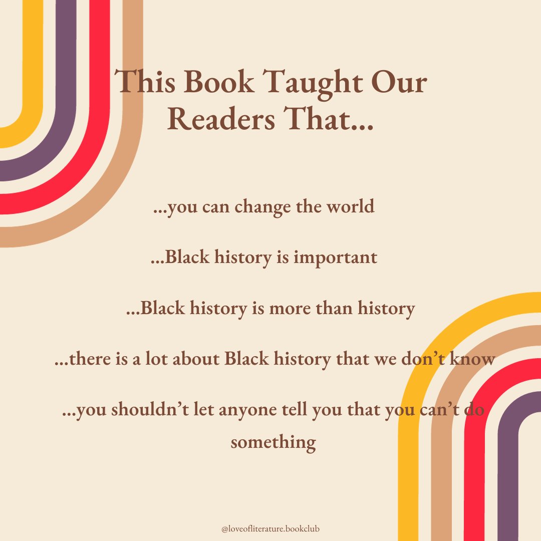 This is a great non fiction book for young kids! Our readers enjoyed reading and learning now things about Black history. Definitely a must read when teaching young readers to the amazing world of Black history. 📚

#loveofliteraturebookclub #representationmatters #youngreaders