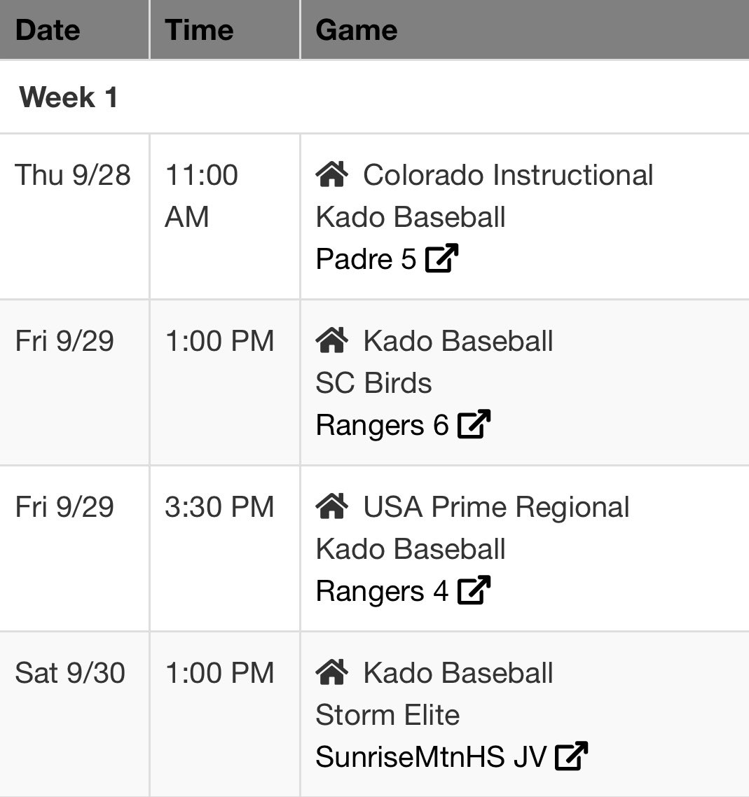 raydenmiguel's tweet photo. AZ Sr Fall Classic schedule. Blessed to have this opportunity.
@Kado_Baseball https://t.co/PABcu11R4j