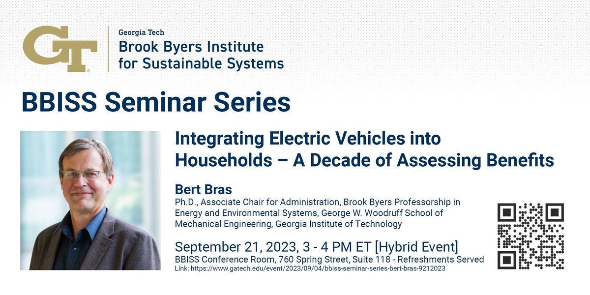 BB_ISS's tweet photo. Join us next Thursday for Bert Bras' "Integrating Electric Vehicles into Households – A Decade of Assessing Benefits!" 

Learn about the integration of electrified vehicles with home energy systems from a homeowner and vehicle owner perspective.

🔗https://t.co/RQPo1mjoF5 https://t.co/INSVfjNzyE