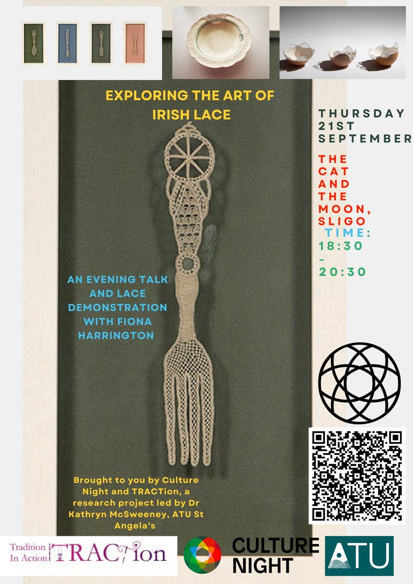 KathrynMcS's tweet photo. A Chairde - Check out this fun and informative Culture Night event in Sligo! @StAngelasSligo @EdStangelas @atusligo_ie @ATHE_HomeEc @IFHE_HomeEc @EU_TRACtion #irishlace #tangibleheritage #homeeconomics https://t.co/UVp9zMQw4c