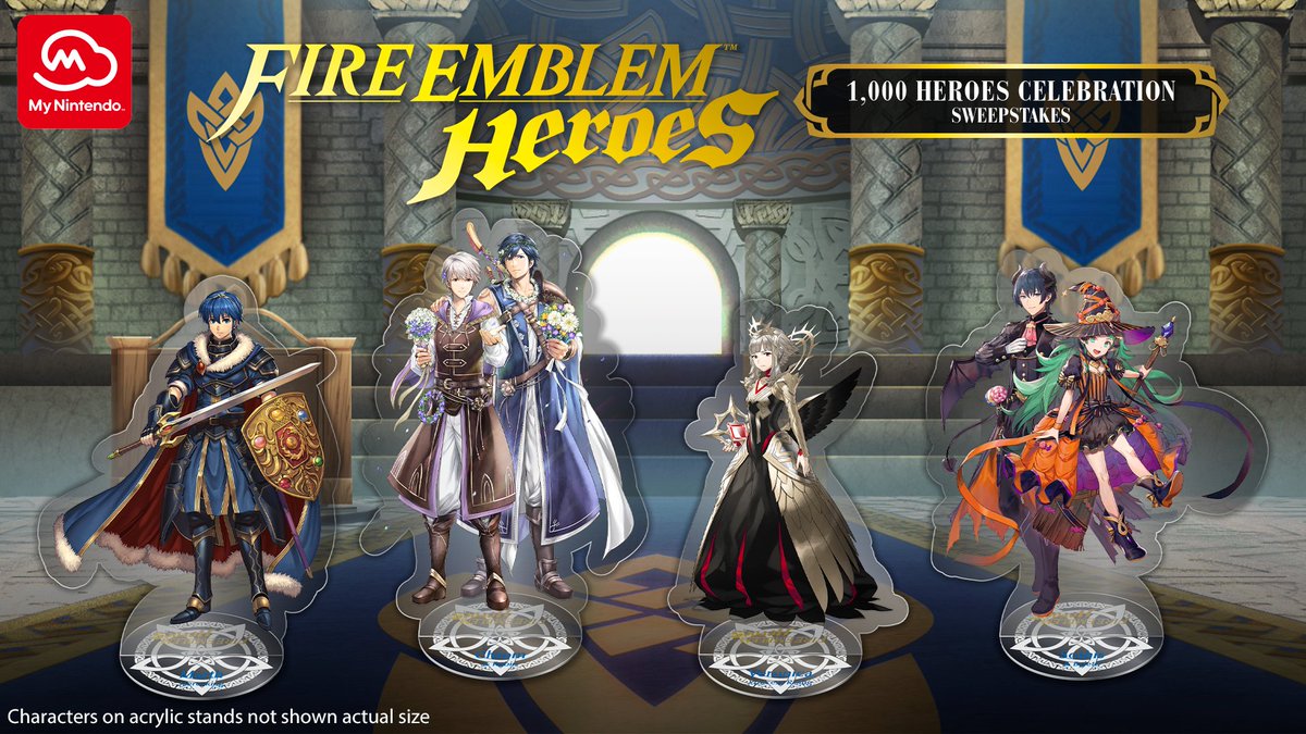 NintendoAmerica's tweet photo. Over 1,000 Heroes have been summoned to Askr!

Enter this #FEHeroes Sweepstakes now for a chance to win a set of 20 characters on acrylic stands featuring some of the most iconic Heroes! Enter by October 20 at 11:59 p.m. PT!

https://t.co/Mlv1cS4jNL https://t.co/AgNoB034gS
