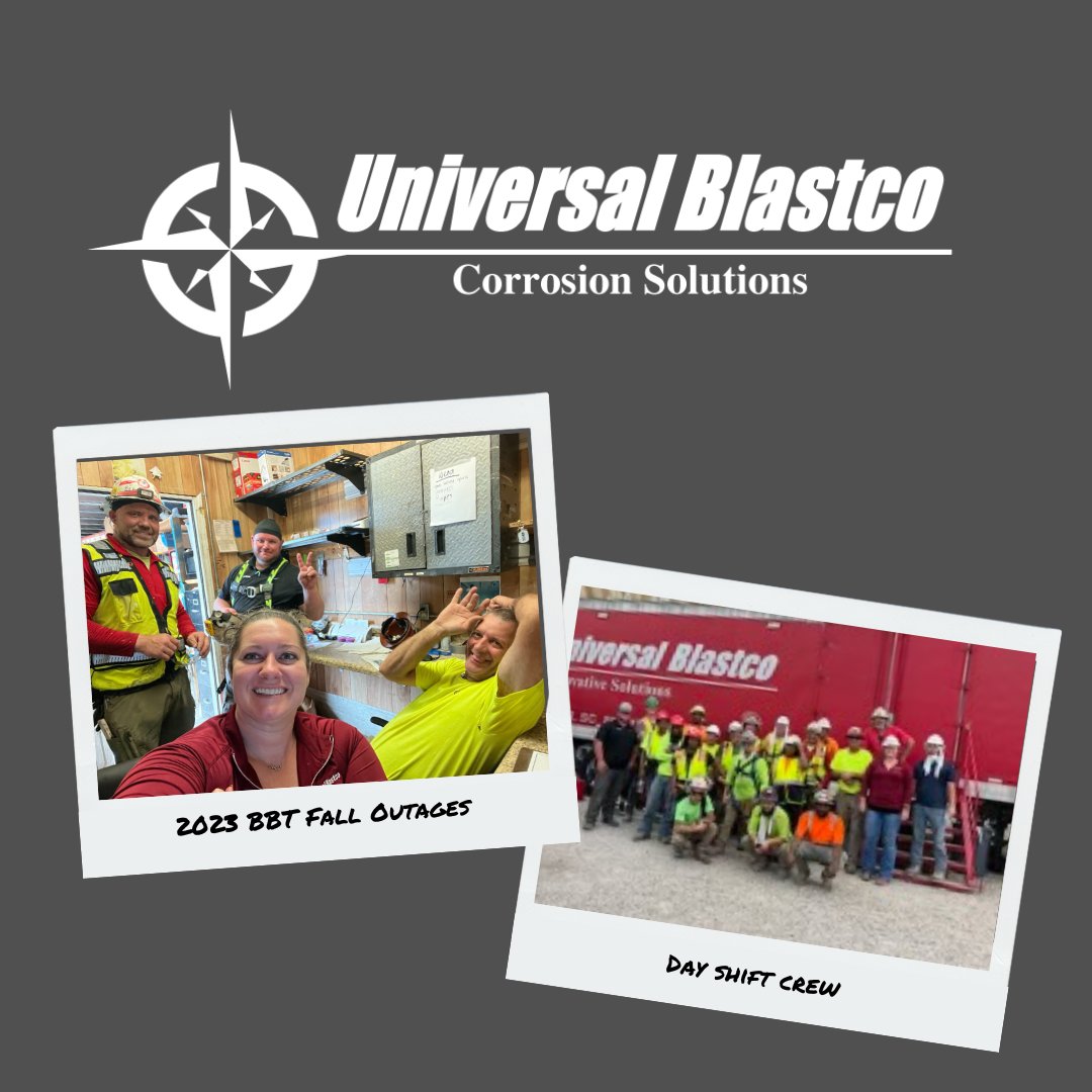 UniversalBlastc's tweet photo. Shoutout to our Brick, Block & Tile crew who just finished up their largest outage of the year. With crews working around the clock, everything was completed ahead of schedule. On to the next one! #funphotofriday #universalblastco #jobsitepics https://t.co/M3cSxHJdeo