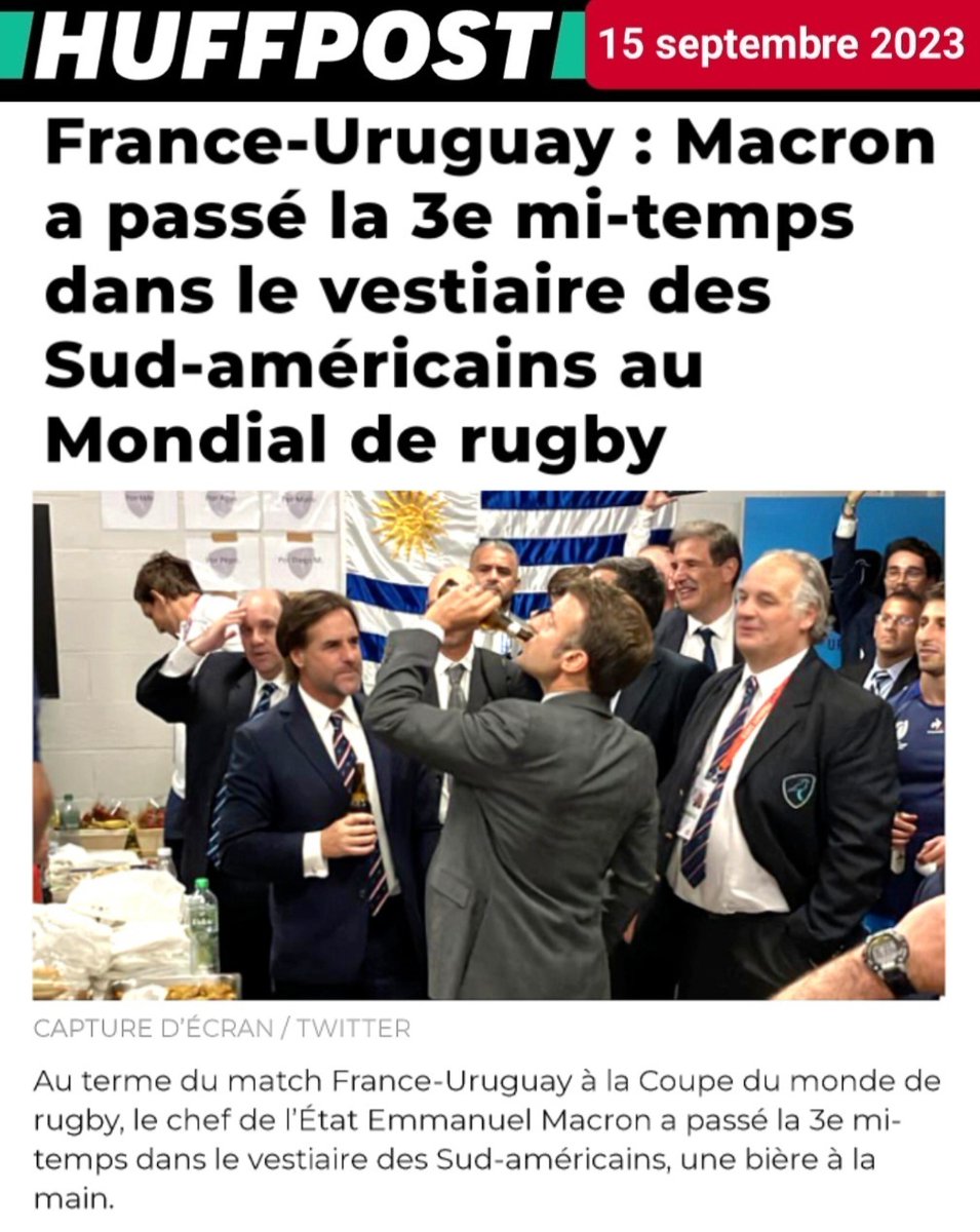 f_asselineau's tweet photo. 🍺 LE ROI DE LA PICOLE
ET DE L'INDIGNITÉ
▪️Hué par 80.000 spectateurs
▪️Détesté par une large majorité de Français
▪️Méprisé par les chefs d’État du monde entier (dernièrement le Maroc)

😜Macron semble ne plus trouver de soutien que dans la bibine et les "troisièmes mi-temps"🍻 https://t.co/QvJ0hVKBjK