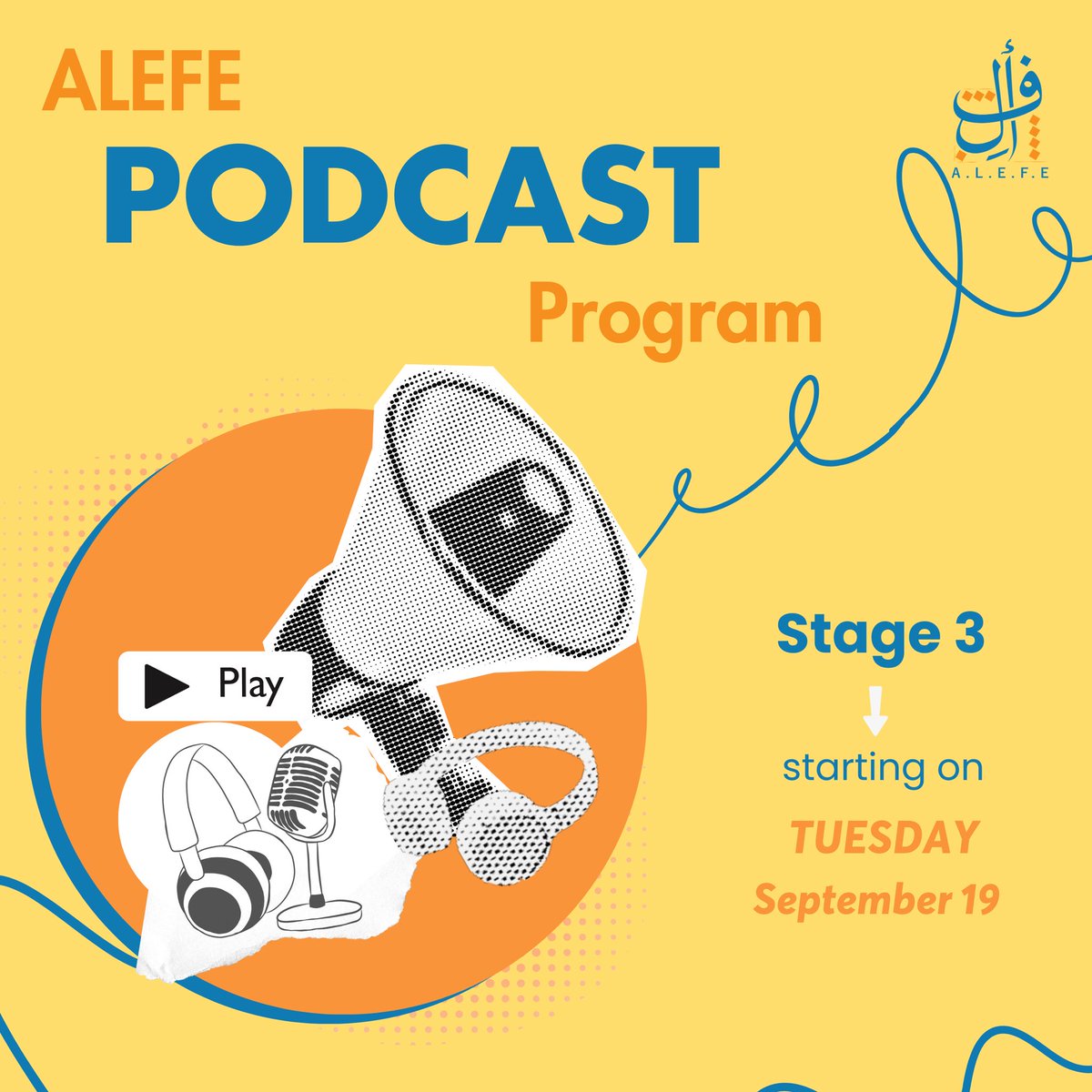 arabic_us's tweet photo. Team Alef is preparing to begin the third stage of the "ALEFE Podcast Program” on Tuesday, September 19
Stay tuned🤩 https://t.co/C2gDsb0L2L