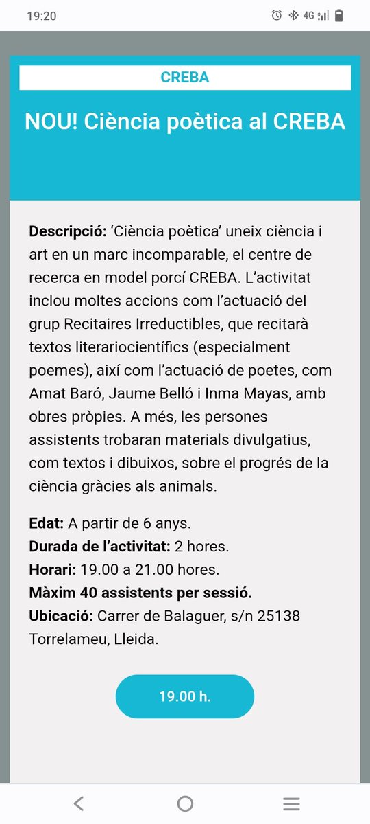 Divendres que ve, ven al CREBA a celebrar la Nit Europea de la Recerca des d'una perspectiva singular: #ciència i #poesia.
Podràs:
- Visitar el CREBA.
- Escoltar poetes i rapsodes.
- Gaudir com a infants amb dibuixos i passatemps.
Inscriu-te!: nitdelarecerca.irblleida.org