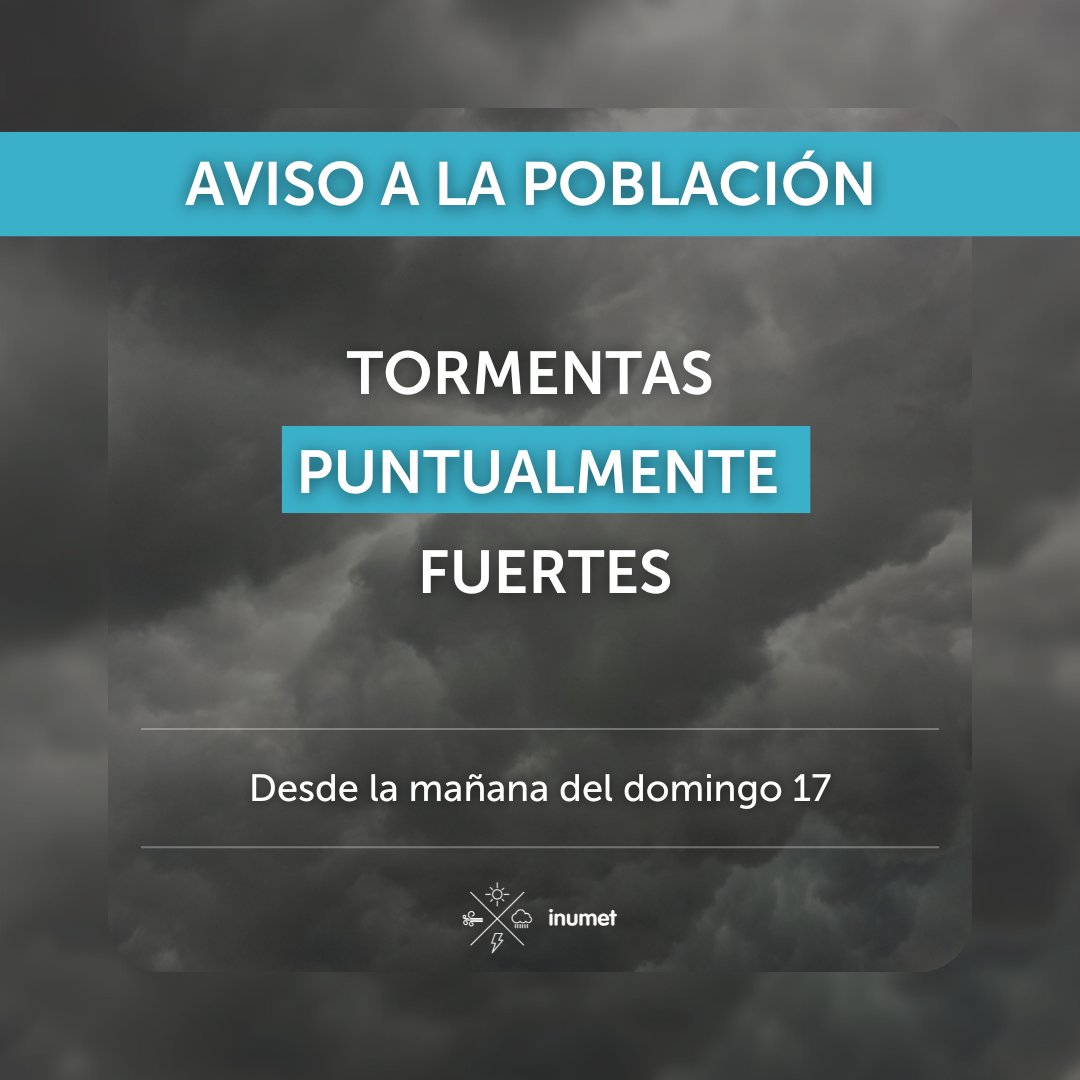 Inumet_'s tweet photo. #AvisoALaPoblación
Por más información: https://t.co/zY2u8OFmLu https://t.co/tcm4UT5YQu