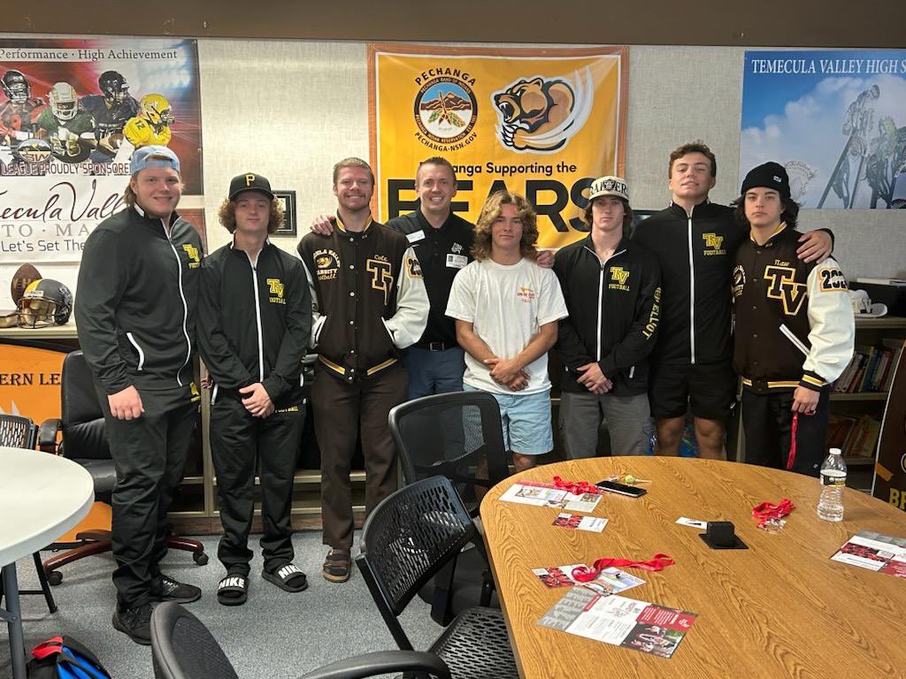 Thanks to <a href="/Boxer_Football/">Pacific Football</a> for coming to talk to a few of our student athletes today!