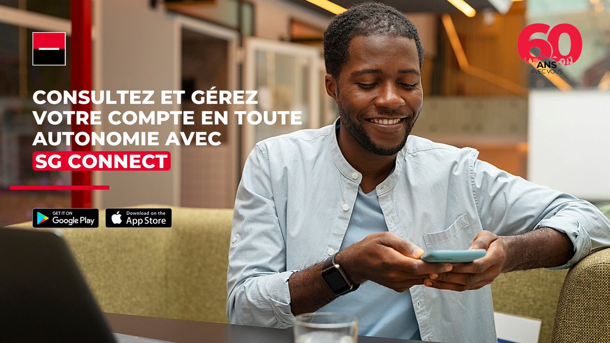 SGCameroun's tweet image. Accédez à votre banque en un clin d'œil avec SG CONNECT !
Gérez vos comptes, effectuez des virements et payez en toute sécurité, où que vous soyez. 📷
#SGConnect #BanqueADistance #SGCameroun #60AnsAvecVous #TheFutureIsYou