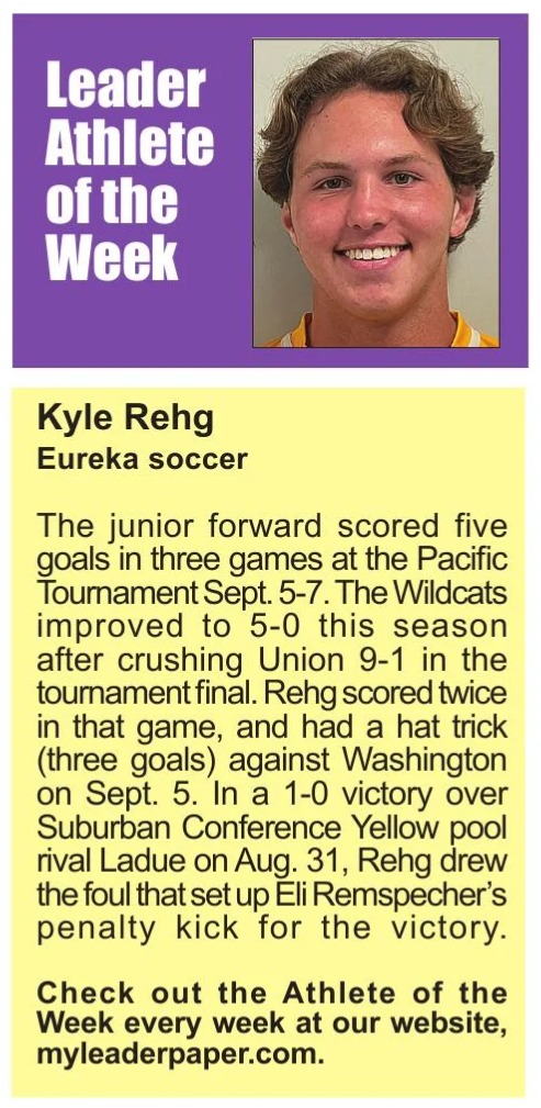 Nice article in the Eureka Leader about our start to the season. Also Congratulations to Kyle Rehg on being named Athlete of the Week,