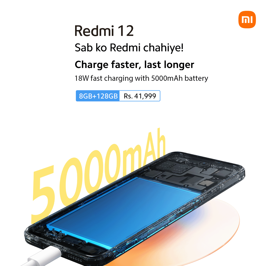 Xiaomi_Pakistan's tweet photo. Power that never quits! The Redmi 12's 5000mAh battery keeps you going all day &amp; beyond

Buy now:
daraz: https://t.co/eYbsyirG7q 
xiaomisale: https://t.co/HaAub1KW8s 
mistore: https://t.co/4SThdgpaO8 
corecart: https://t.co/QrO8UTeykj

#XiaomiPakistan #SabkoRedmichahiye #Redmi1 https://t.co/adPWhFYnBr