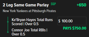 Lineup_Guy's tweet photo. CZR has Hayes behind Suwinski and Joe but he seems entrenched in the top 3 to me after Bae and Hayes. Small risk that one of these guys moves to lead-off but if they're all in I'm pretty confident it will be very good

#GamblingTwitter https://t.co/8y2eZ1rfIZ