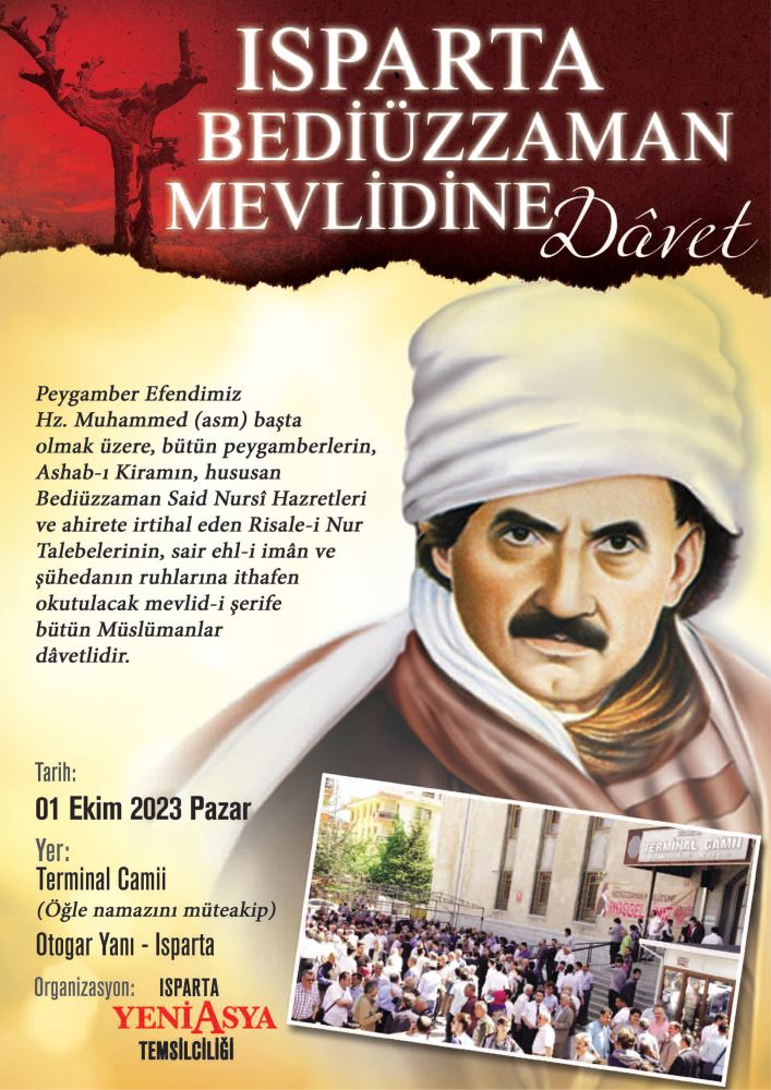 yeniasya's tweet photo. Isparta Bediüzzaman Mevlidi'ne davetlisiniz https://t.co/r9IiUaUeJB https://t.co/NWD9l3HBPa