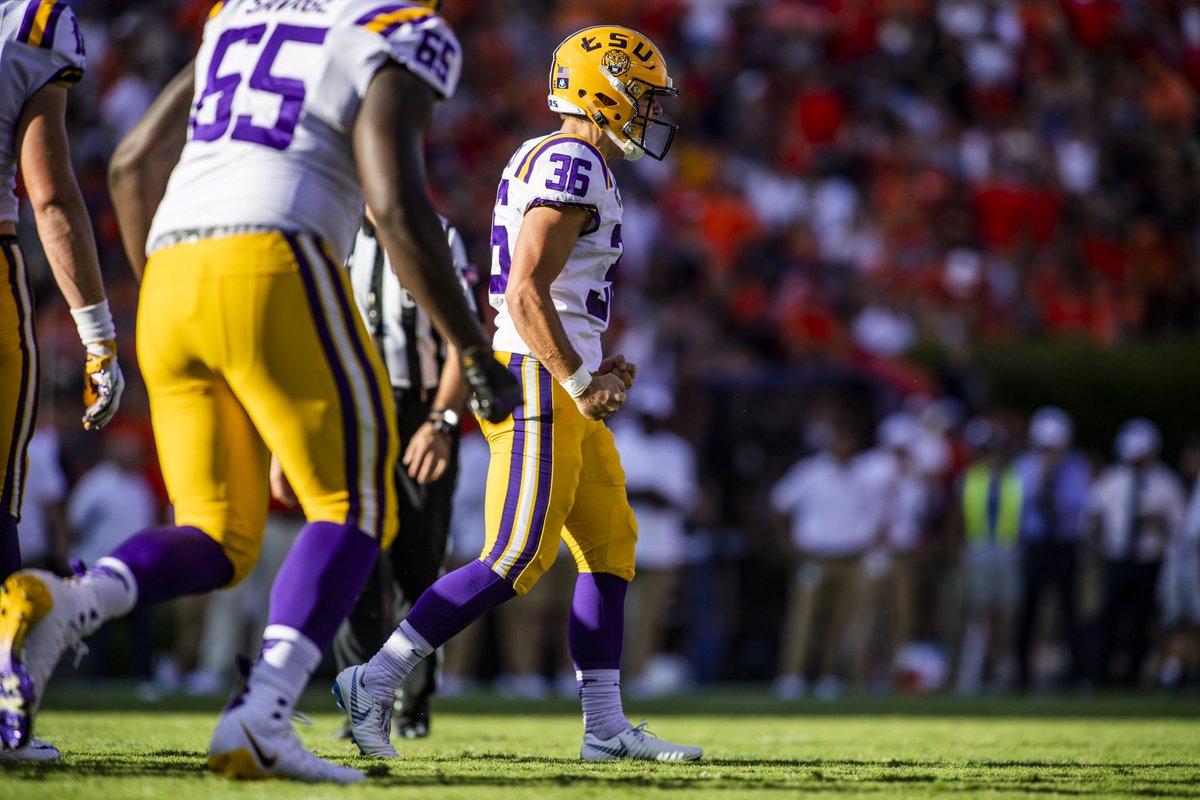 LSUfootball's tweet photo. Five years ago today, @cole__tracy etched his name into the LSU history books with a 42-yard FG on The Plains https://t.co/xDQ8m10RsB