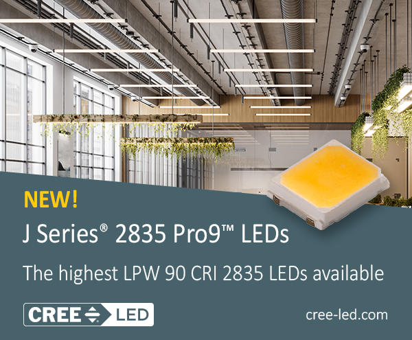 Cree_LED_SGH's tweet photo. New J Series® 2835 Pro9™ LEDs, perfect for linear &amp;  panel #lighting in #offices, #retail, #hotels &amp; #restaurants 💡Up to 24% higher LPW at 90 CRI than Standard versions 💡Drop-in upgrades for Standard versions 💡4 performance options in 3V &amp; 9V Details: https://t.co/MWQKF9JXCB https://t.co/xAX4anslAX