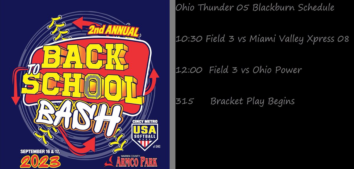05thunderblack's tweet photo. Dusting off the dirt this weekend in our first tournament of the fall season.  See schedule below https://t.co/QcMVoFejRB