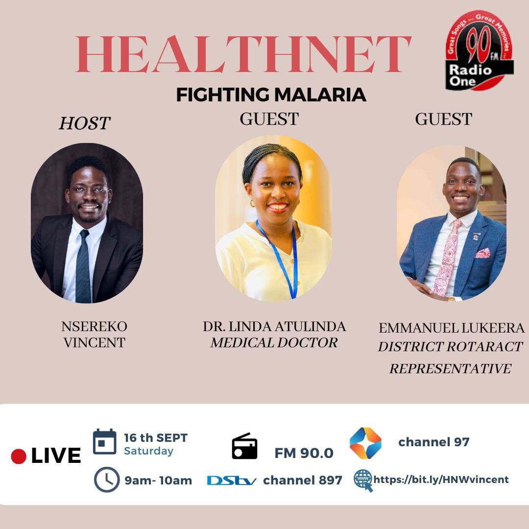 Make sure to catch DRR Emma Lukeera on 90.0FM Radio One tomorrow at 9 am. He'll be joining Linda Atulinda and Dr. Henry Ddungu for a discussion on the battle against malaria, including the role of Rotaract Clubs. The conversation will be hosted by Vincent Nsereko.