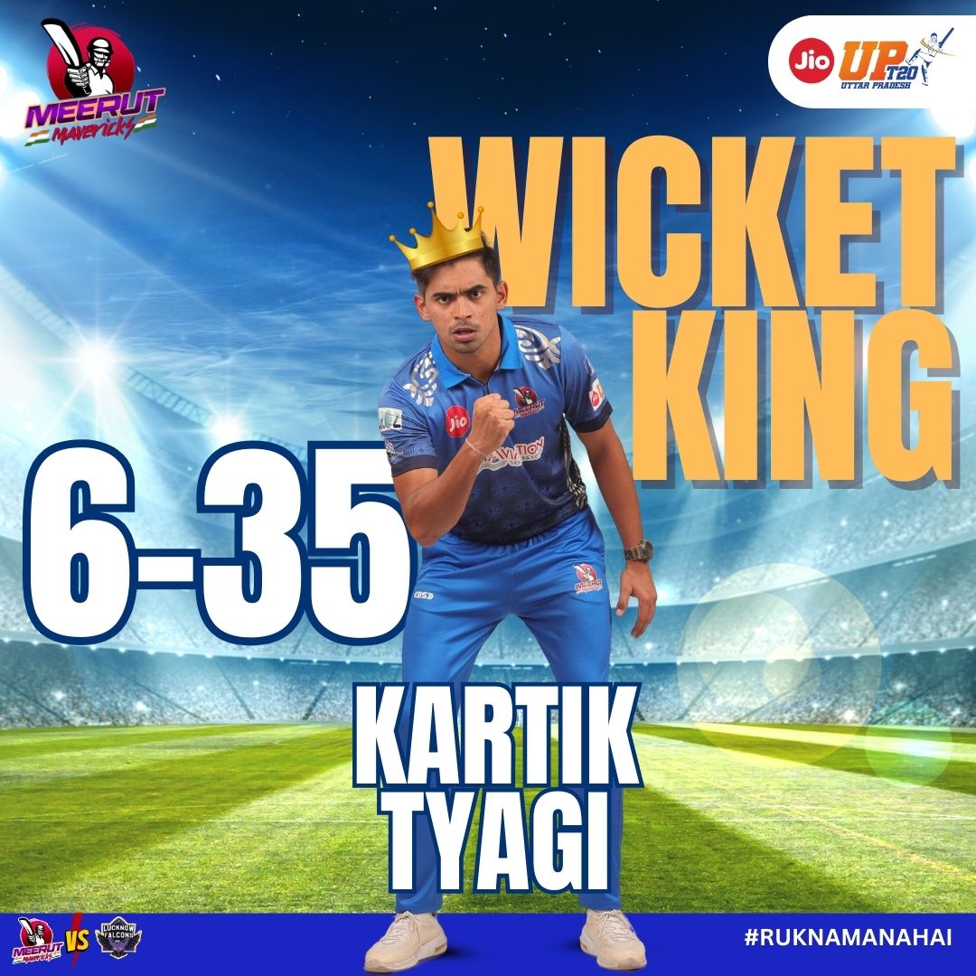 Kartik Tyagi's remarkable spell: 6 wickets, including an incredible hat trick! 🏏🎩🔥 #KartikTyagi #HattrickHero 🦁🌟🏆

#ruknamanahai #JhuknaManahai #AbMachegaBawaal