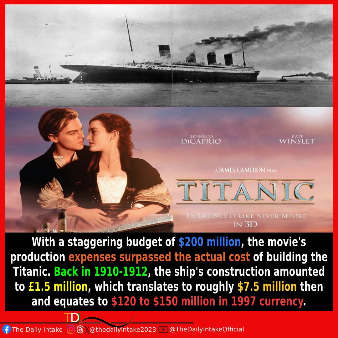 Dive into history: When a blockbuster's budget made the real marvel seem economical! 🎬⚓ #HistoricTwists #SilverScreenSurprises #BudgetVsReality #EpicTales #CinematicIrony #HistoryReimagined #Titanic #TitanicMovie1997 #Hollywood