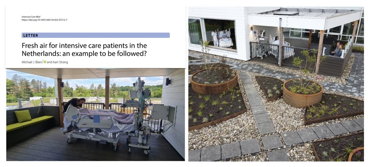 💨 Providing #ICU patients opportunity to satisfy a universal need: fresh air! Inspiring initiative from  🇳🇱: crowd funding made designing/building an outside fully equipped facility feasible for 2 (selected/stable) pts. Example to be followed? 
#FOAMcc
🌿 rdcu.be/dmfAf