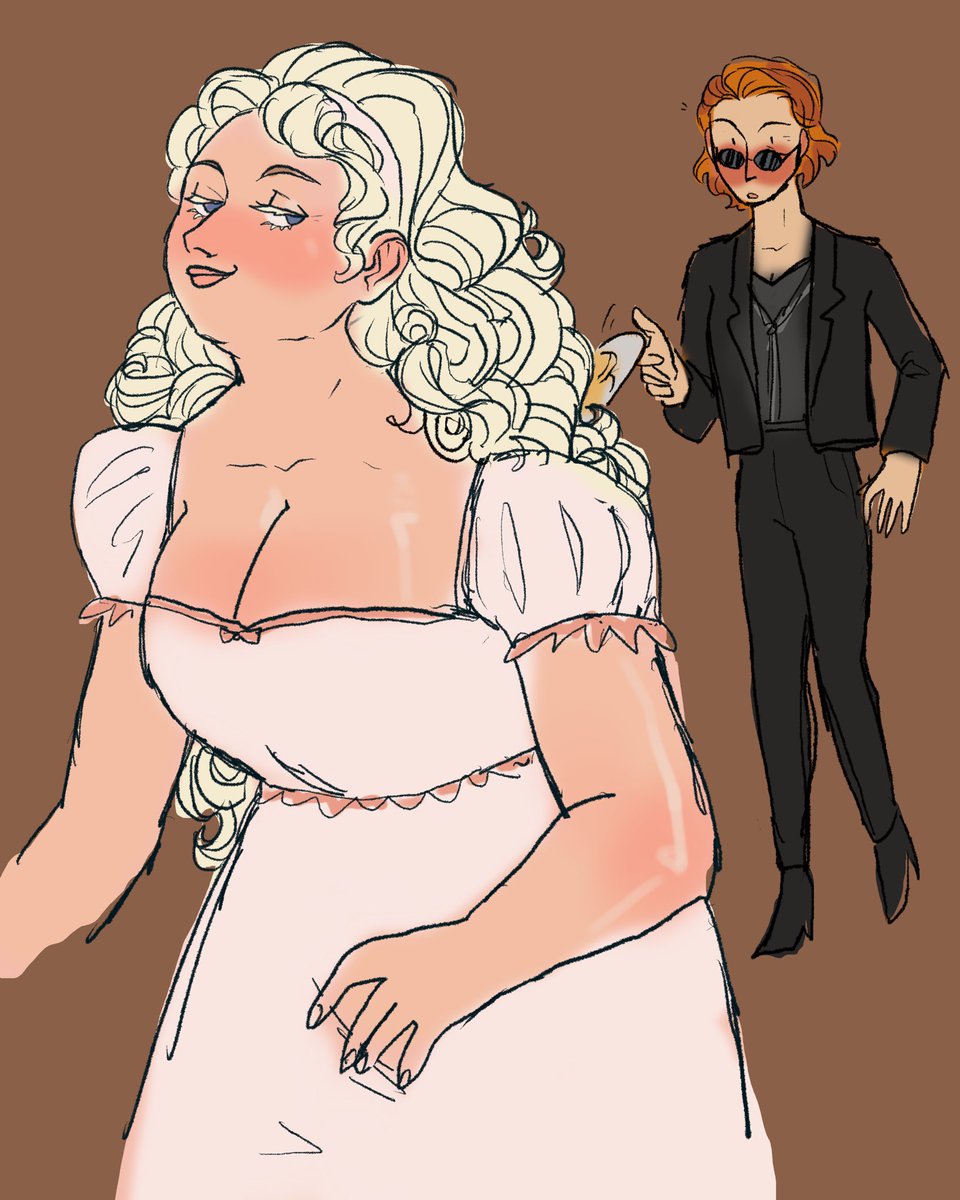 stingrachelart's tweet photo. Crowley decided to switch up the look so Aziraphale decided to match. Just getting ready for bed 😇😇 what a coincidence to walk in now #GoodOmens https://t.co/2OOXGVIbM2
