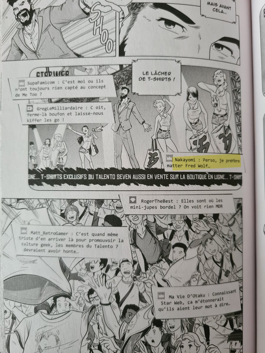 Nakayomi's tweet photo. J'Ă©tais en train de lire tranquillement le tome 2 de #TalentoSeven quand soudain... đđđđČđČđČ VoilĂ que "je" fais une apparition Ă©crite dans le manga đ Et c'est tellement moi en plus đ€Ł Je crois que @GDorison a bien cernĂ© le perso đđ (Je confesse que Fred Wolf est đ en+đ) https://t.co/LxwolXtx4v