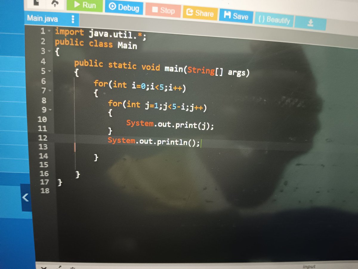 chandrasur58652's tweet photo. #100daysofcoding 
#Java 
#Day36 
Pattern programming https://t.co/sfeTmGYyRs