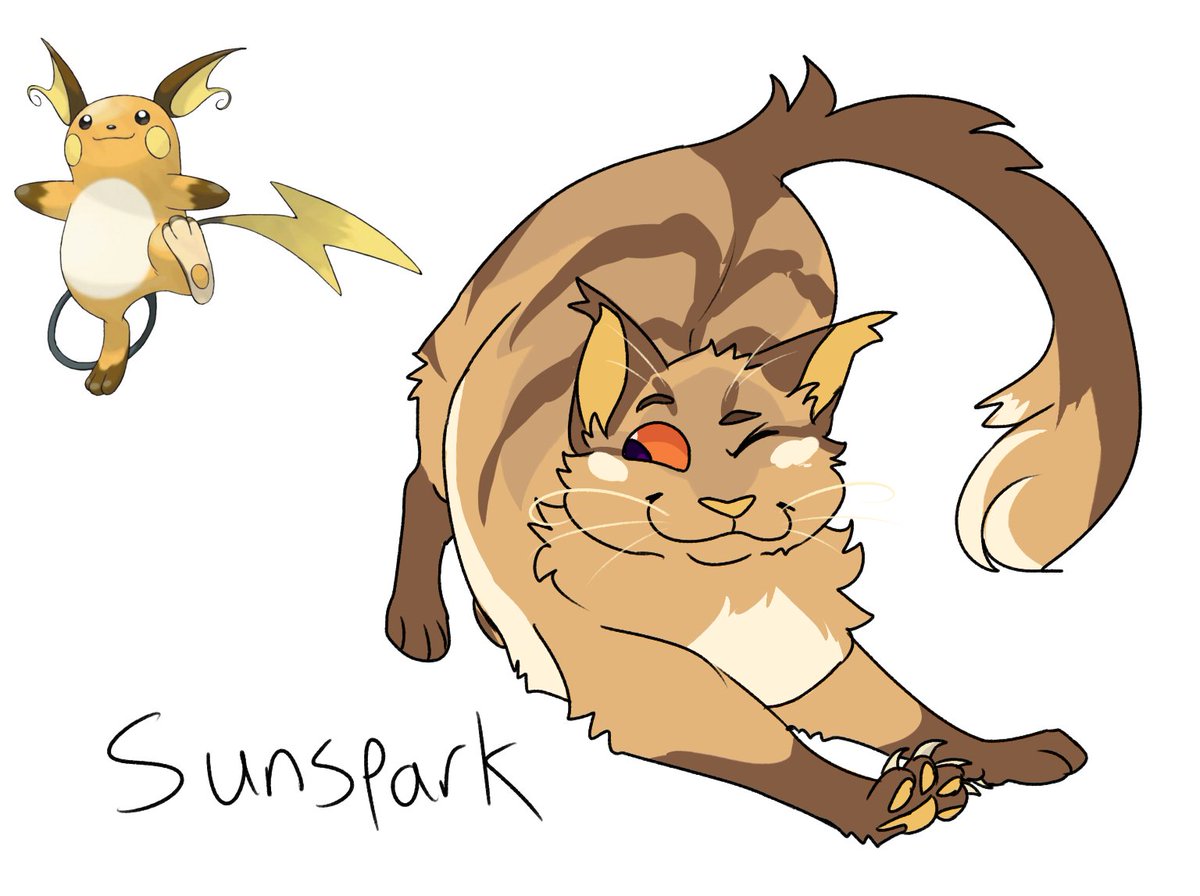 rioblitzle's tweet image. some pokemon as warrior cats cause uhhhhh why the hell not i guess