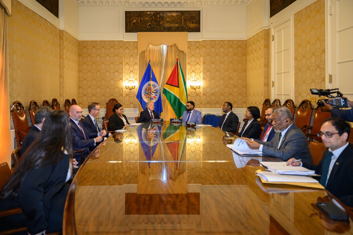 Luis Almagro (@almagro_oea2015) on Twitter photo Honored to have engaged with Guyana's President Irfaan Ali <a href="/OTPGY/">Office of the President - Guyana</a> on ways to further enhance our partnership by developing strategic initiatives to bolster forestry preservation, democracy, food security and education for the benefit of all in the region. Honored to have engaged with Guyana's President Irfaan Ali <a href="/OTPGY/">Office of the President - Guyana</a> on ways to further enhance our partnership by developing strategic initiatives to bolster forestry preservation, democracy, food security and education for the benefit of all in the region.