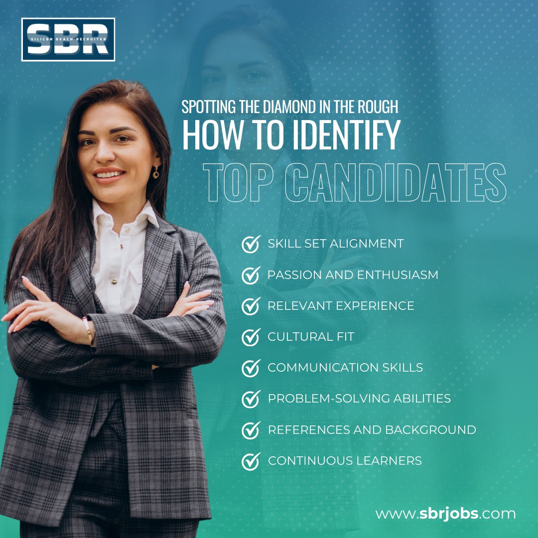 🕵️‍♀️ Spotting the Diamond in the Rough: How to Identify Top Candidates 🌟

At SBR, we're experts in finding the right talent to fit your organization. 

Ready to discover your next star employee? 

Contact SBR today! 📞 #TopCandidates #RecruitmentTips #SBRRecruitment