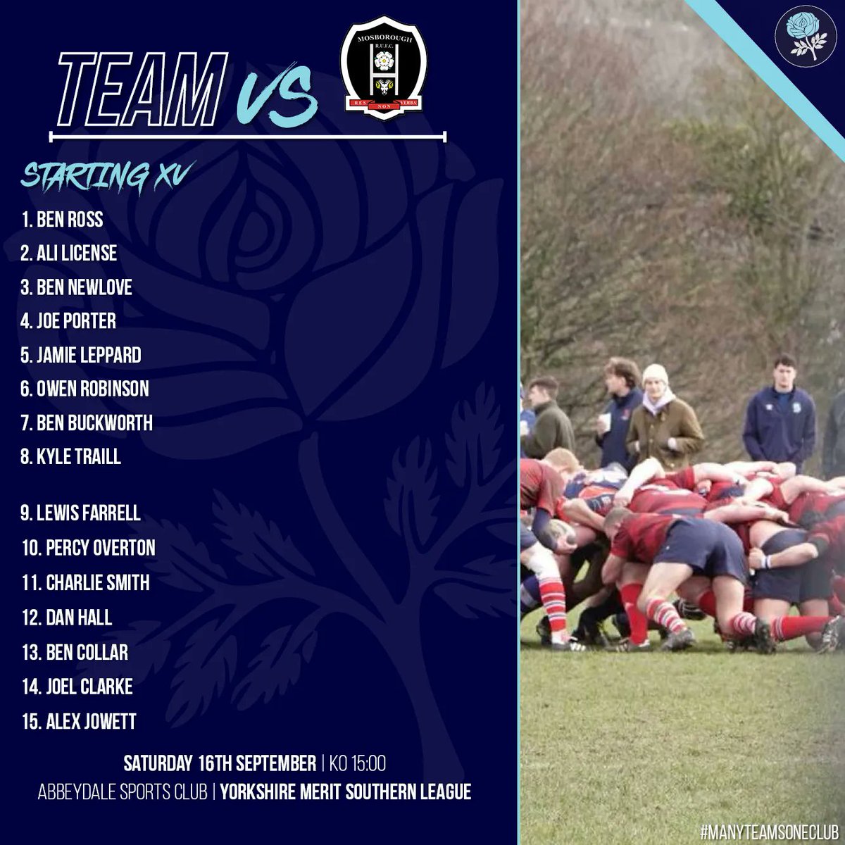 📣 Sheffield RUFC Squad Announcements 🏉

1st XV 🆚 @RugbyHoppers
2nd XV 🆚 @ScunthorpeRUFC
3rd XV 🆚 @MosboroughRUFC

Full fixture details are available on our website ▶️
buff.ly/3PEeIMb 

#ourcityourclub #manyteamsoneclub #rugby #rugbyunion #UTH #nat2n @natleague_rugby