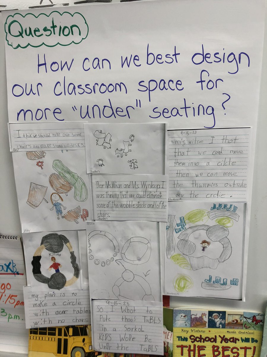 PBL in classroom design has been a winning combination in Ms. Wilson’s second grade classroom. Students identified the problem, essential question was developed , then journaled ideas! @vsamerica @DavidAStubbsII @IBPBLJill #miched #mylsps