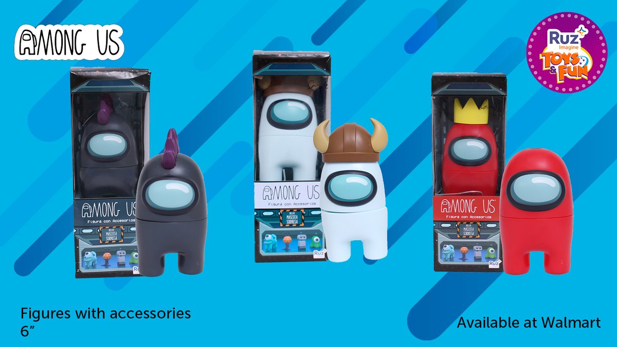 ShopAmongUs's tweet photo. Identify the Impostor with these 6” figures that feature a detachable middle, available at Walmart @Ruz_mx #RuzToysandFun https://t.co/U3sKxCNfwt https://t.co/H1ijx25cW3