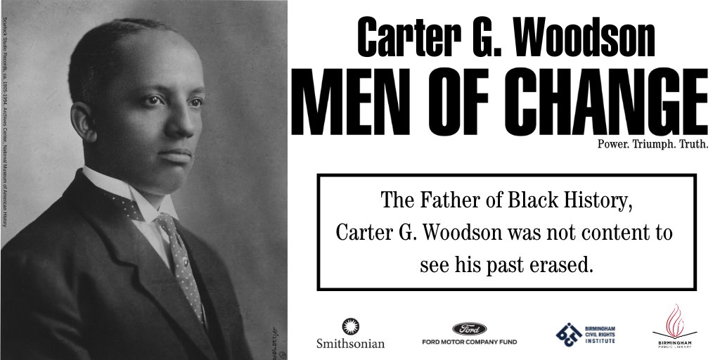 bhamcivilrights's tweet photo. Carter G. Woodson is most widely known for his book "The Mis-Education of the Negro" &amp; for creating Negro History Week which became Black History Month. He wrote dozens of books, 100s of essays &amp; helped change the way the history of blacks was viewed &amp; utilized. #MenOfChange https://t.co/ru2qlXSuTo