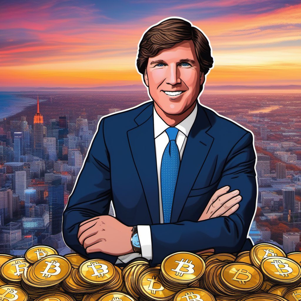 JUST IN:

Tucker Carlson says he has invested and believes in Bitcoin 

Picture made with @myosmocoin AI