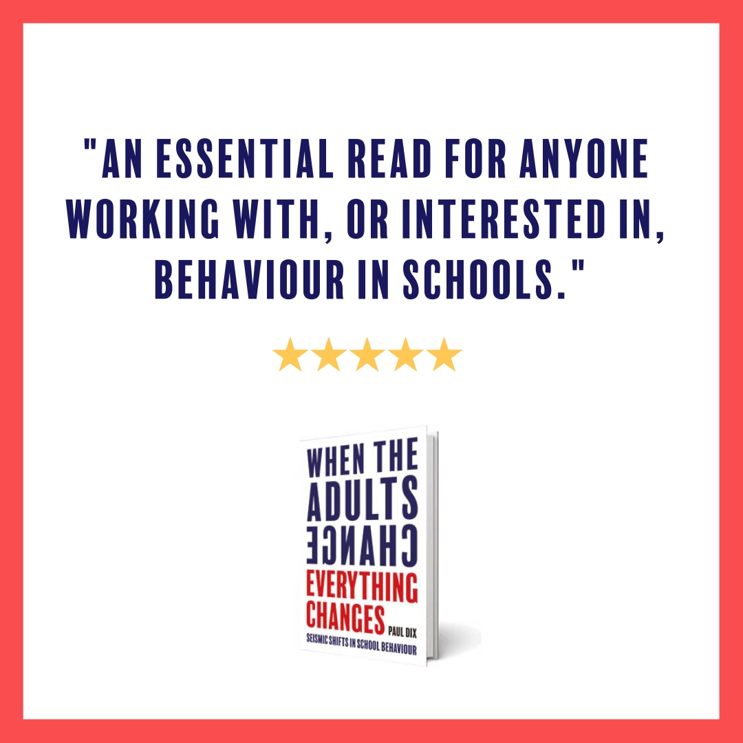 TheAdultsChange's tweet photo. "On the back cover of the book Paul Dix is described as a 'notorious teacher-wrangler'. If you are a teacher, especially one interested in behaviour, you should definitely buy this book and enjoy being wrangled. You'll have laughs along the way too."
#TeacherTwitter #CPD #SLT https://t.co/TJd20XloHq