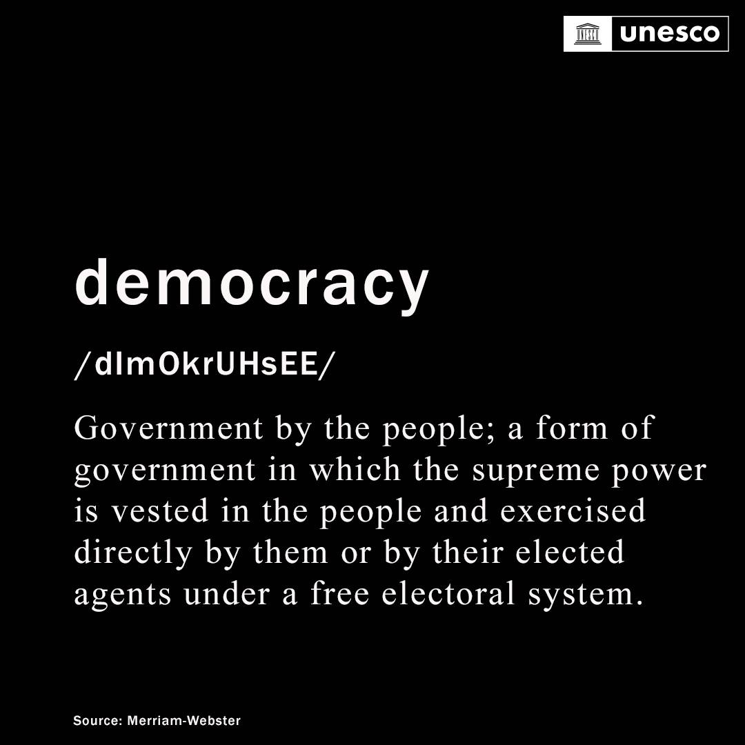 Democracy must never be taken for granted; it is fought for and won every day and is in danger of disappearing if we are not careful. On #DemocracyDay, let’s unite and ensure democracy becomes a reality that everyone can enjoy everywhere. on.unesco.org/3LcaSHj