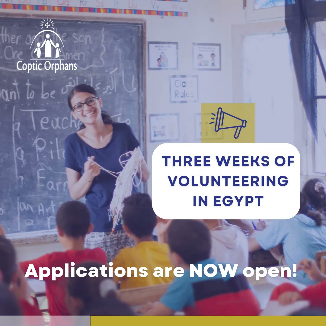 Now’s the time to serve, bond, and make a difference in the lives of #children ! Join us through “Serve To Learn” program this January in #Egypt for a life-changing experience. 
More at buff.ly/2CPxMnH
Apply by Nov 1, 2023!
#ServeToLearn #CopticOrphans #CopticVolunteer