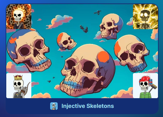 STAKING IS LIVE

Staking website: injstaking.io/skeletons

1x Injective Skeleton = 1x Skeletron FOR FREE after 25 days 

New GEN2 mint date 10.10.2023 on <a href="/ProtocolTalis/">Talis Protocol</a> 

More details on Discord (link in bio)