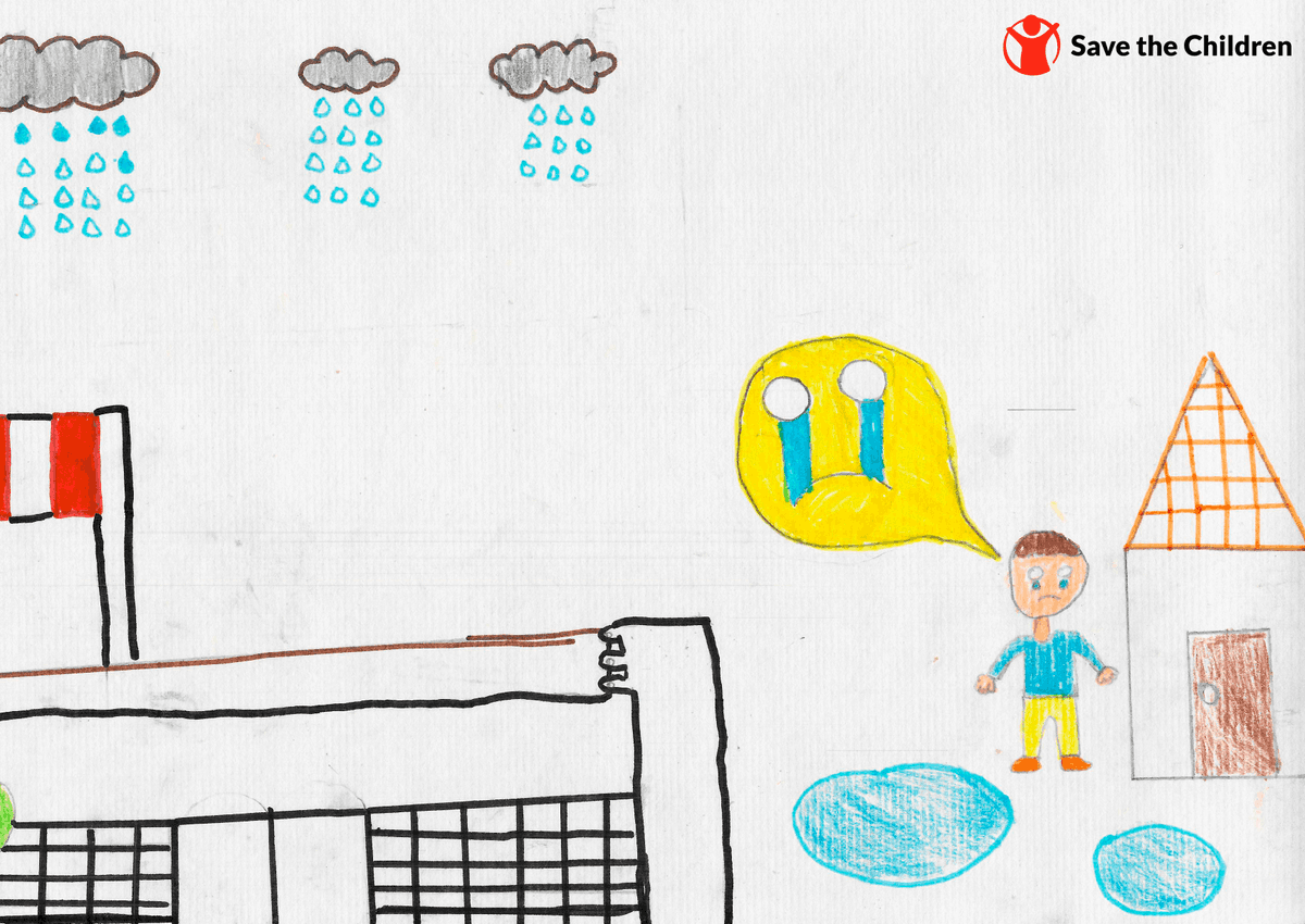 SaveChildrenPE's tweet photo. 🎨Les pedimos a niñas y niños de Piura que dibujen lo que sintieron durante las lluvias e inundaciones que afectaron el norte peruano a inicios de 2023.

Sus trazos son un duro testimonio de la urgente necesidad de proteger a la niñez con prioridad 👇🏼 https://t.co/B4VgwmA6JA