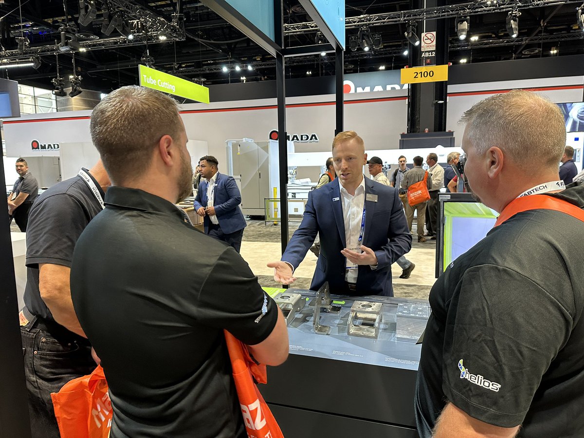 TRUMPFinc's tweet photo. As @FabtechExpo is officially over, let’s look back at some shots of the TRUMPF team in action 📸 We thank you for visiting the TRUMPF booth and are already looking forward to next year! 😉 #fabtech2023 #trumpf https://t.co/8amIaZSF59