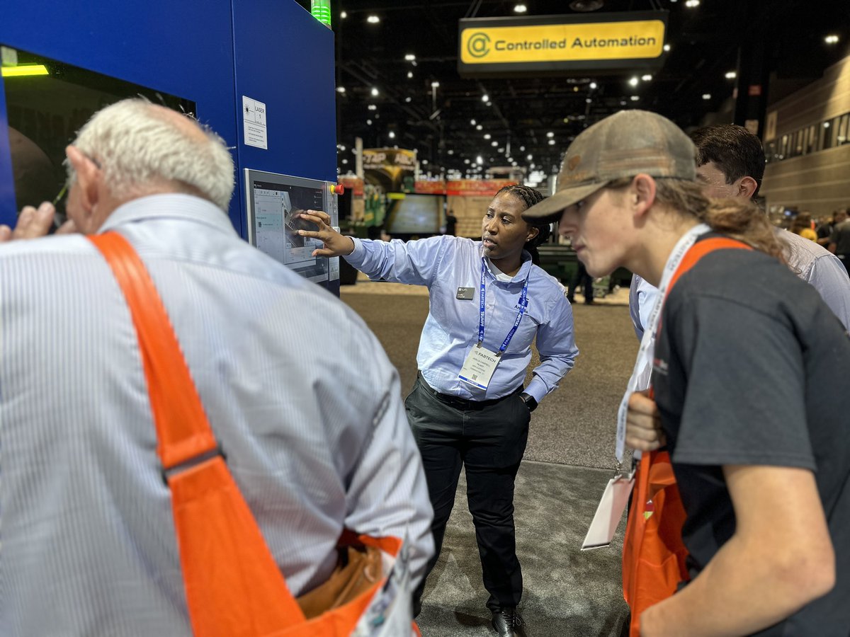 TRUMPFinc's tweet photo. As @FabtechExpo is officially over, let’s look back at some shots of the TRUMPF team in action 📸 We thank you for visiting the TRUMPF booth and are already looking forward to next year! 😉 #fabtech2023 #trumpf https://t.co/8amIaZSF59