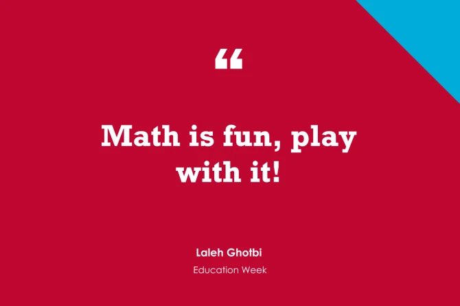 Check out @Laleh114000 newest piece in @Larryferlazzo Classroom Q&A blog about making math more accessible. #eduhive #uted #math Congrats Laleh!