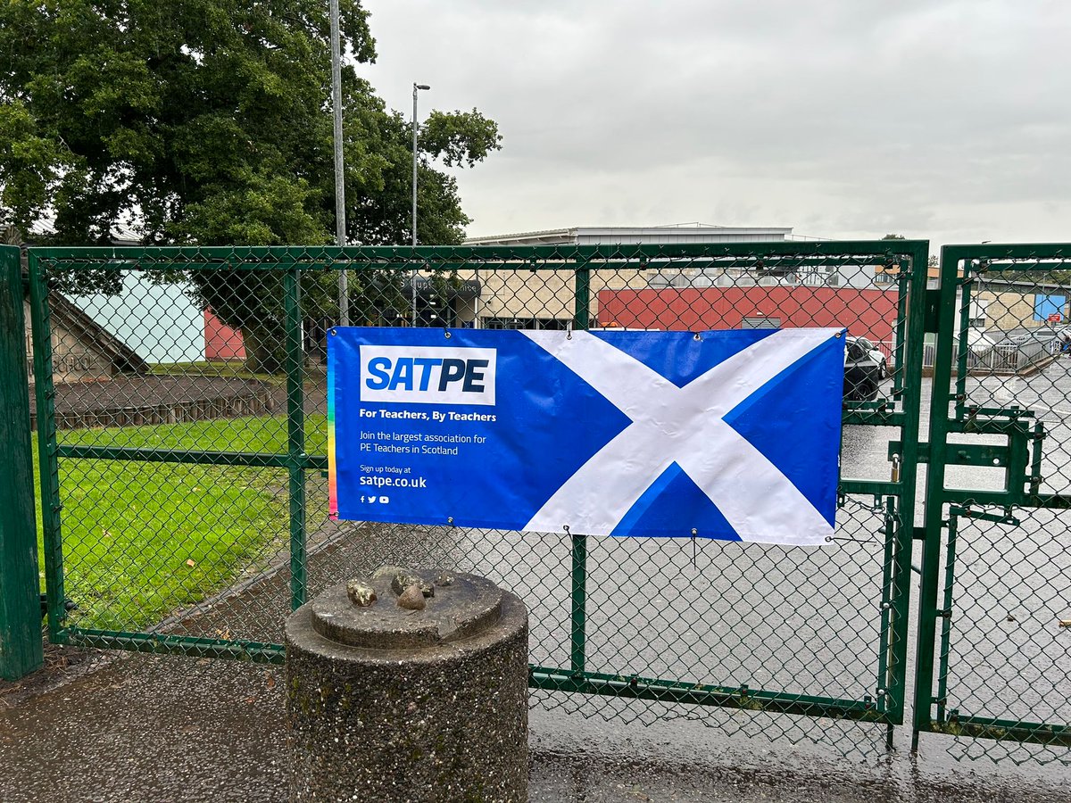 SATPE1's tweet photo. All setup for @SATPE1 conference tomorrow at @LarbertHigh! 

Remember to enter via the pupil entrance as shown below ⬇️ https://t.co/Hs1lNY6lio