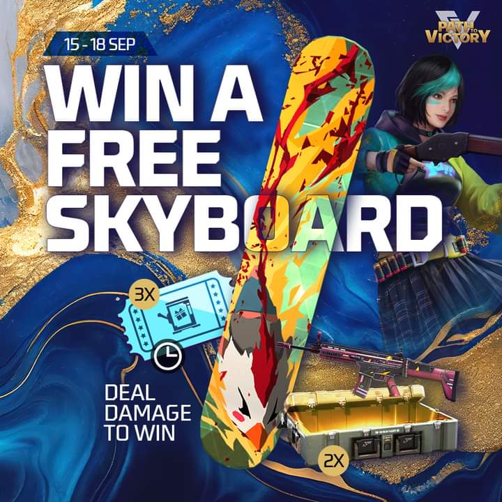 🤝 Deal Damage, Win Rewards! 🎁

Rise to the challenge &amp; unleash the warrior within! Deal damage to your foes &amp; claim the exclusive Vertigo Skyboard for FREE! Hurry &amp; unlock amazing rewards today! 

#Booyah #NewEvents #PathToVictory
