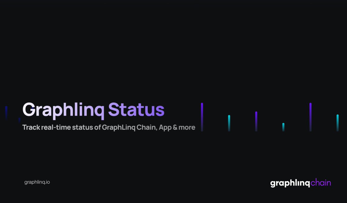 📢 Stay informed with real-time updates on the status of GraphLinq Chain! 🚀🌐 Track its performance and stability at status.graphlinq.io Monitor the status of the $GLQ Chain, Explorer, GraphLinq App, IDE, Staking, Nodes &amp; more.