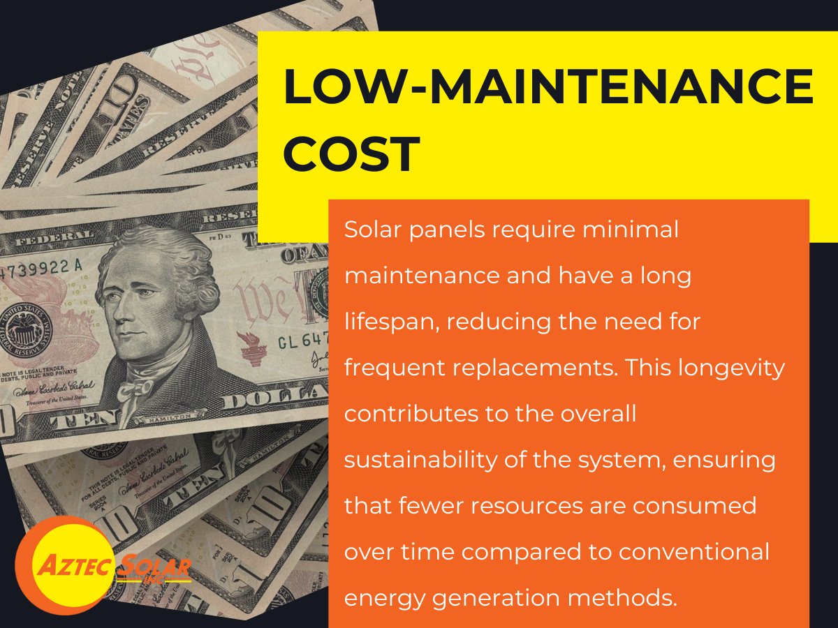 aztecsolar's tweet photo. Low-maintenance cost is just one of the many solar benefits under NEM 3!
Discover all the advantages of switching to solar: https://t.co/Yv9v3uTzla
#solar #californiasolar #solarenergy #aztecsolar #gosolar #sacramento https://t.co/bIY1iHIagf